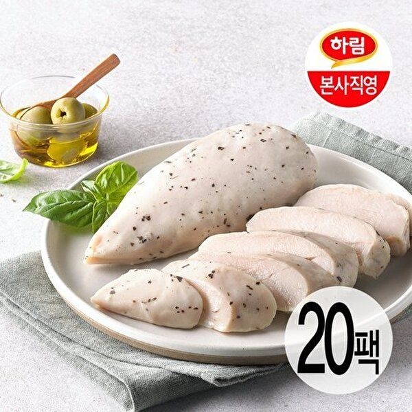 [하프클럽]하림 냉장 수비드 닭가슴살 바질올리브 100g 20팩