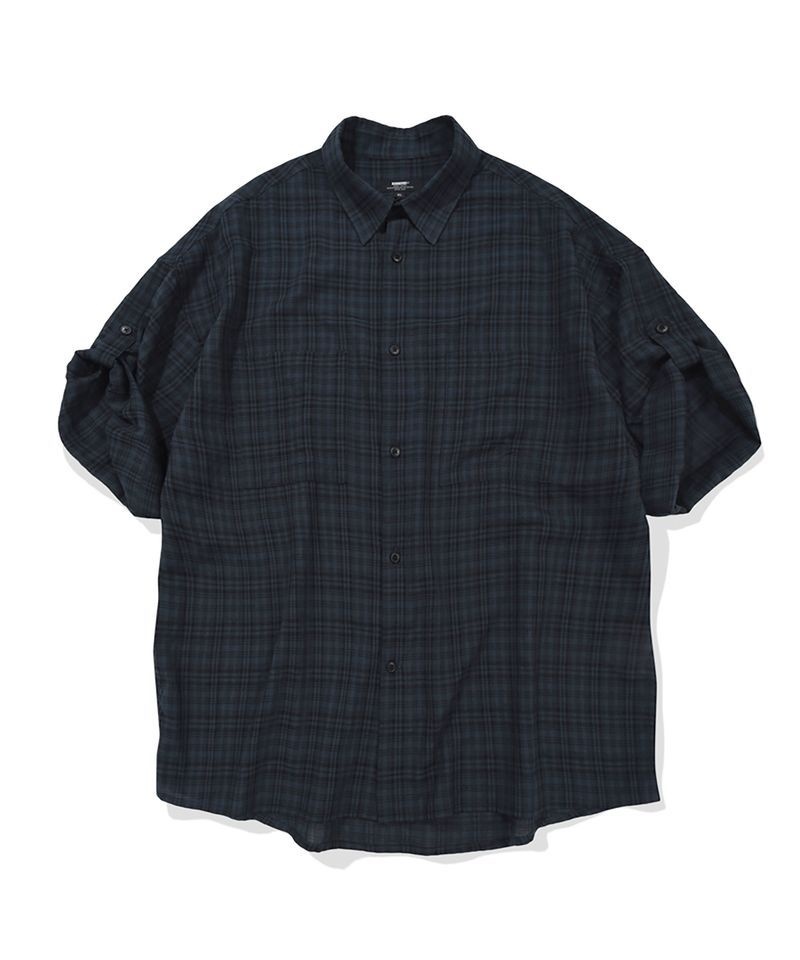 카네이테이 CHECK ROLL-UP HALF SHIRT (NAVY) K26H-TOS-594-NA 134966