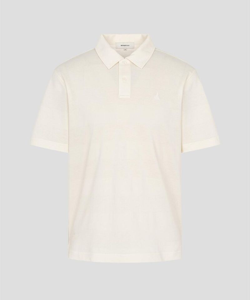 빈폴 BEANPOLE MEN 텍스처 톤온톤 스트라이프 티셔츠 아이보리 BC6442C700 259459