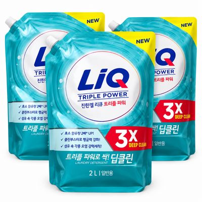 리큐 진한겔 딥클린 트리플 파워 세탁세제 2L 파우치 X3개
