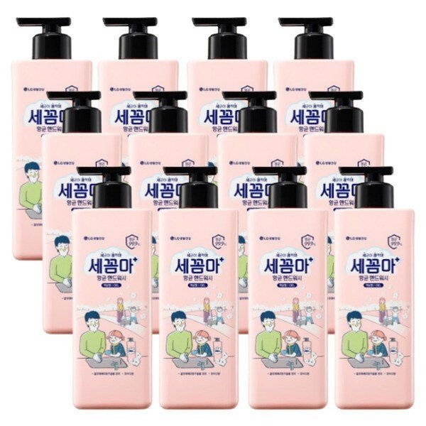 엘지생활건강 온더바디 세꼼마 향균 핸드워시 480ml 12개 파우더 향 비누 엘지생활건강
