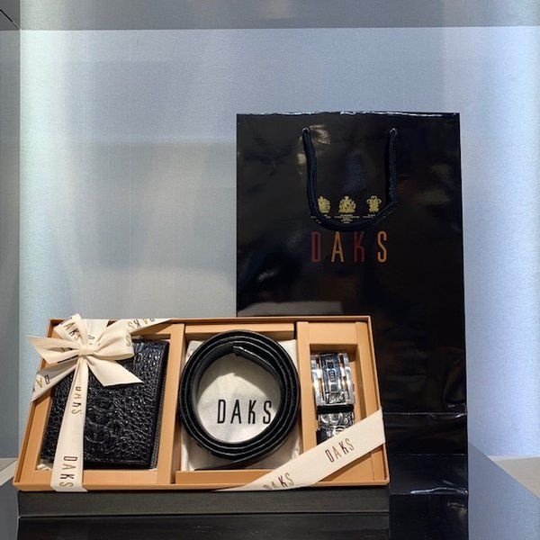 닥스 DAKS [선물세트] 악어가죽 지갑벨트세트 (DBWA9F713DBBE9E703)DBWA9F713BKDBBE9E703BK 171196