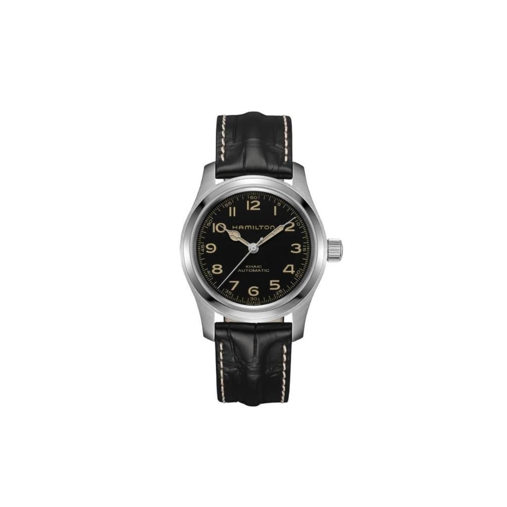 [해외] 해밀턴 카키 필드 머피 42mm 오토매틱 스테인리스 스틸 레더 블랙 H70605731