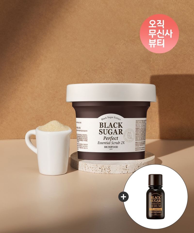 SKINFOOD 블랙슈가 퍼펙트 에센셜 스크럽 2X(+에센셜14ml )