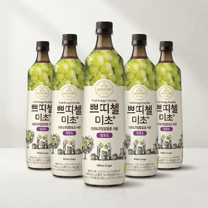 쁘띠첼 미초 청포도 900ml 5개