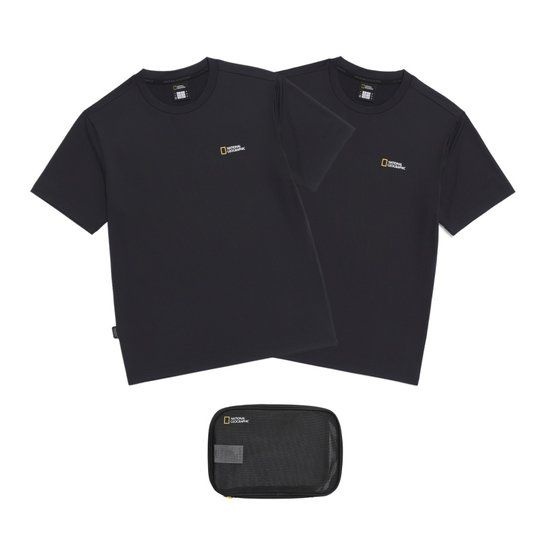 내셔널지오그래픽 N265UPA910 유니 메이스 기능성 2PACK 반팔 티셔츠 BLACK 2148446