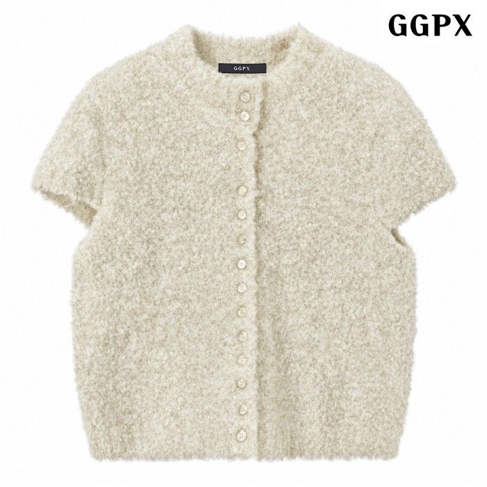 GGPX 러블리 부클 반팔 니트 가디건 (GQDCK009D)