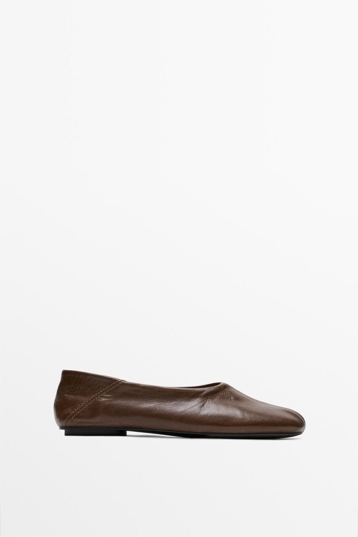 마시모두띠 소프트 레더 발레리나 플랫 1515/850 HAZELNUT BROWN