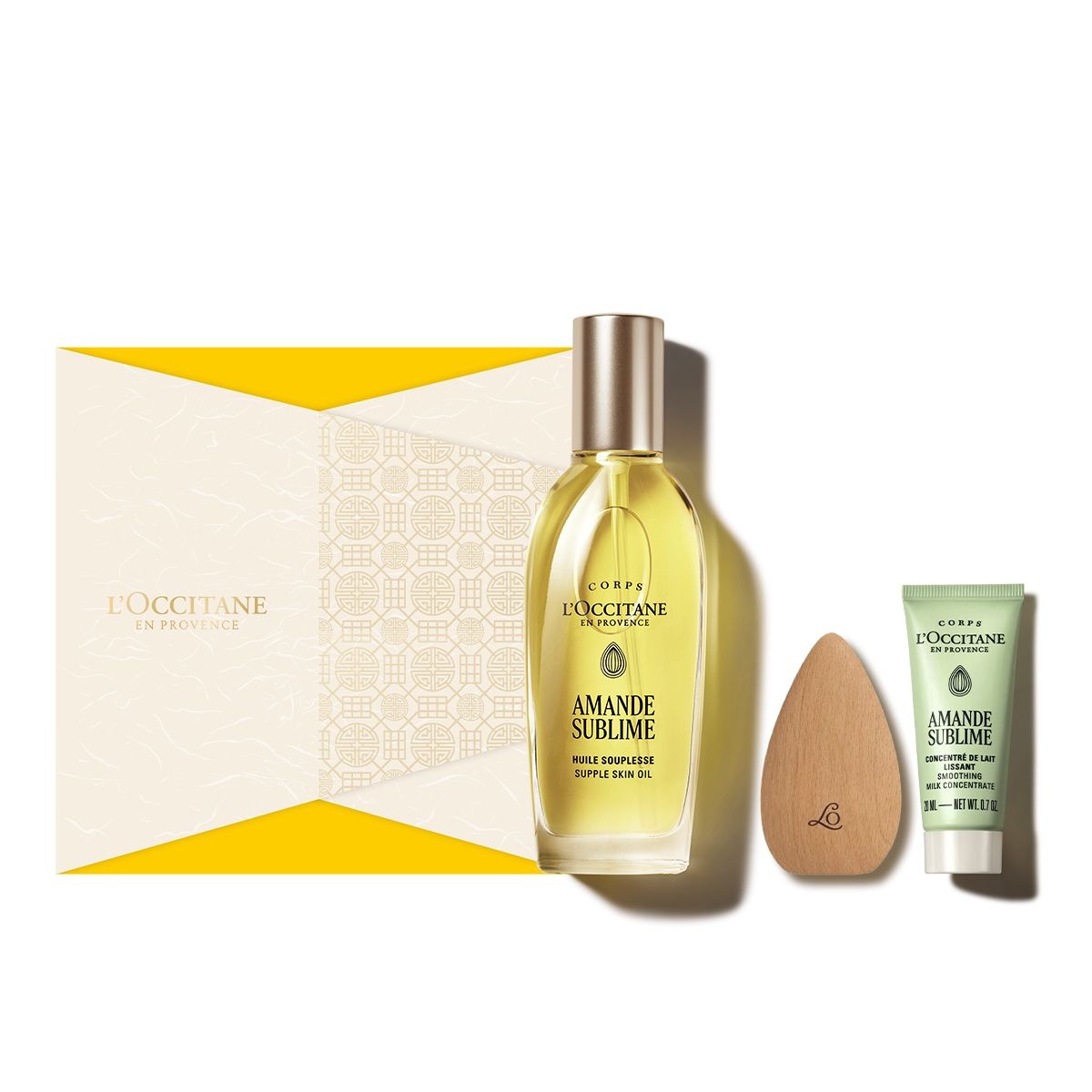 [롯데백화점] 록시땅 [기프트] 아몬드 서플 스킨 오일 100ml 세트(+바디크림 20ml+아몬드 괄사)