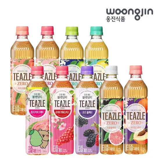 웅진식품 티즐 제로 2종 혼합 500ml x 20페트  (2종 혼합 / 9종 중 택1)
