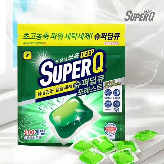 캡슐세제 포레스트 100개입 대용량 고농축 세탁세제 드럼 일반 겸용