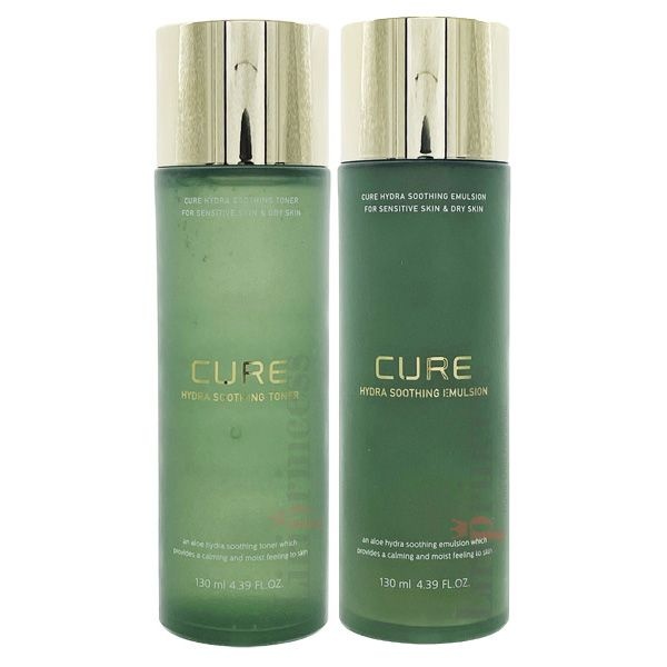 김정문알로에 큐어 하이드라 수딩 토너 + 에멀젼 각 130ml