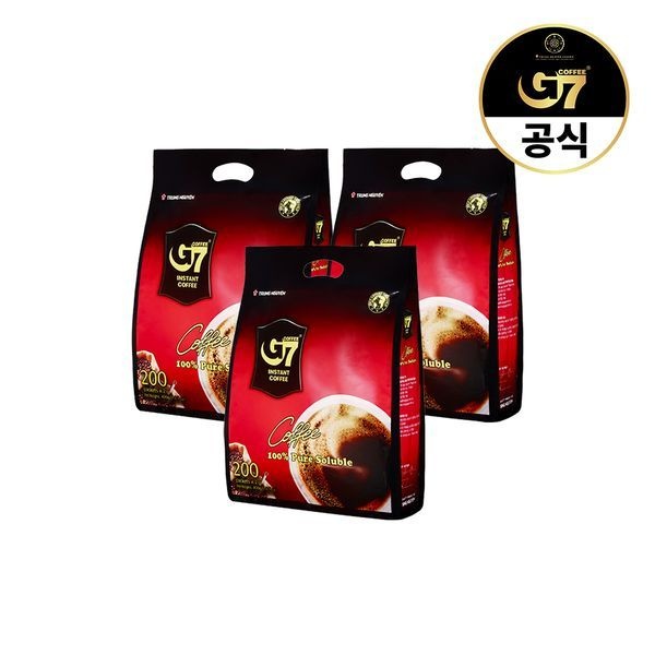 G7 커피 G7 퓨어 블랙커피 200개입 X 3개 (총 600개입) / 커피믹스 인스턴트 블랙 스틱 베트남커피