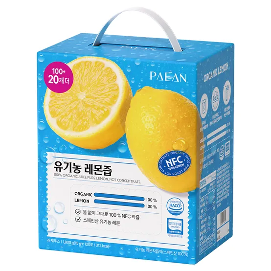[APP전용][파이안] 유기농 대용량 레몬즙 100포+20포(총120포)