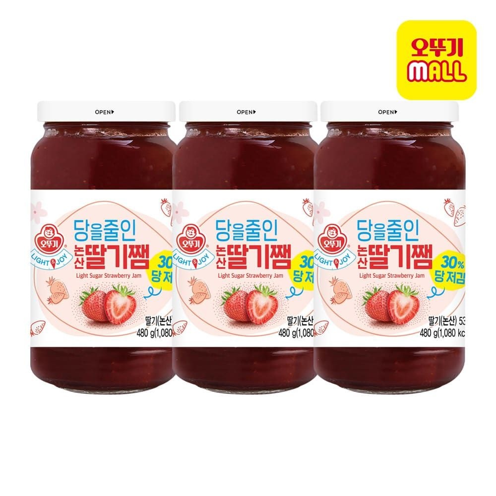 오뚜기 (현대Hmall) [오뚜기] LightJoy 당을줄인 논산딸기쨈 480g 3개