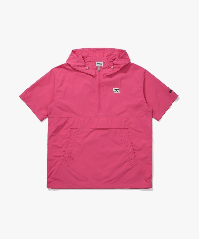 디아도라 diadora Diadora 컴피 후드 반팔 아노락 PINK D5223LWT51PKD 216248