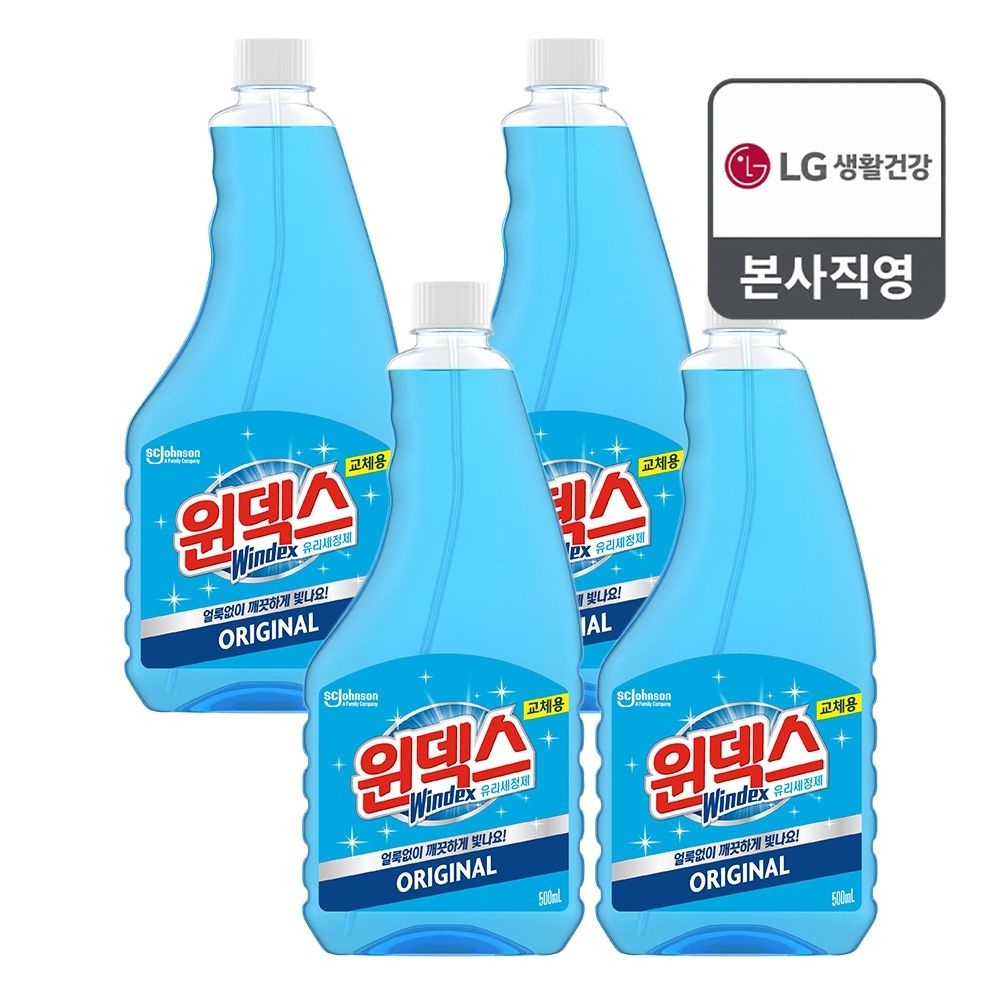 윈덱스 스프레이 유리세정제 리필 500ml x 4개