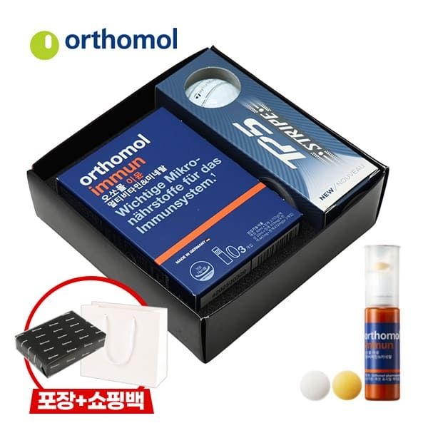 테일러메이드 (현대Hmall) [선물포장/쇼핑백]테일러메이드 골프공+오쏘몰 비타민 선물세트 1개입  TP5 STRIPE 3구+이뮨 3입
