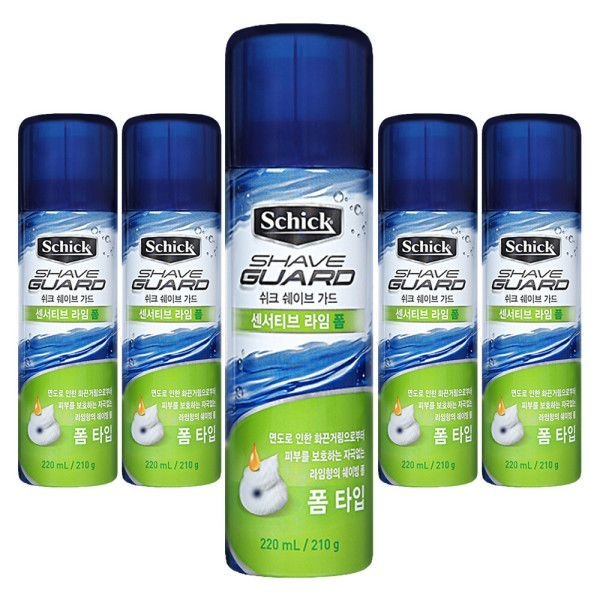 쉬크 쉐이브가드 센서티브 라임폼 220ml x 6개 쉐이빙 면도 쉐이브 거품 폼 젤