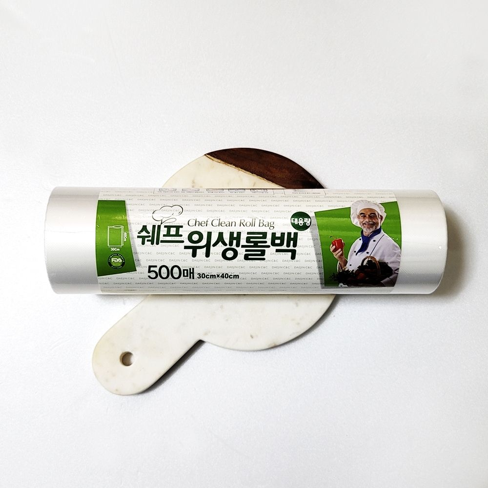 [오늘출발] 쉐프 위생롤백 대용량 (알뜰형) 30cm x 40cm 500매 1팩 위생비닐 위생팩 일회용비닐팩 비닐팩 위생봉투