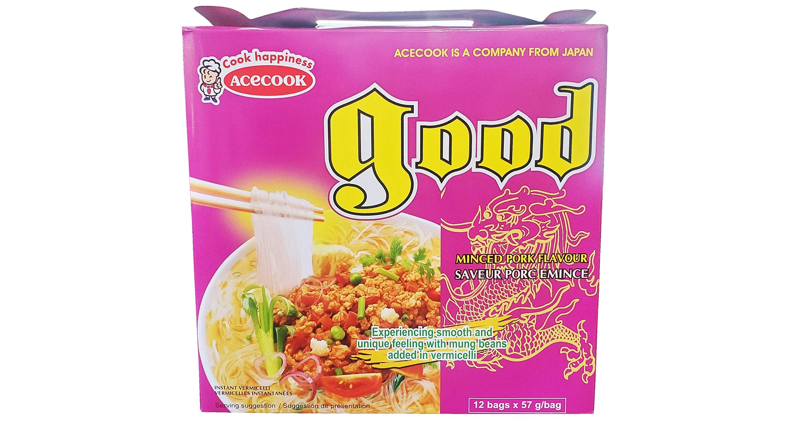 ACECOOK [해외] 굿라면 미엔푸흥 해장쌀국수 minced pork 57G x12 베트남쌀국수