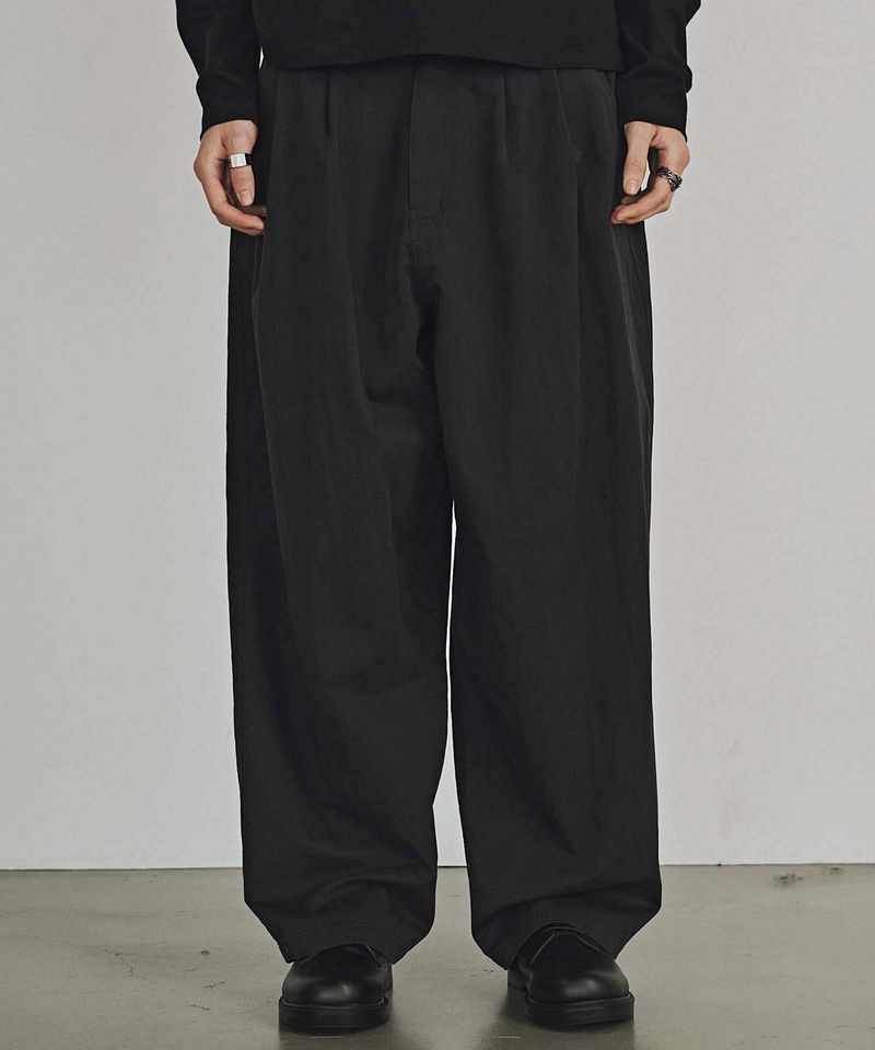 카네이테이 SOFT TOUCH TWO TUCK SLACKS (BLACK) K26S-BOL-556-BK 106312