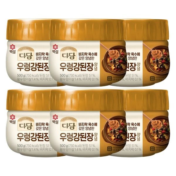CJ제일제당 [하프클럽]백설 다담 우렁강된장양념 500g x6개