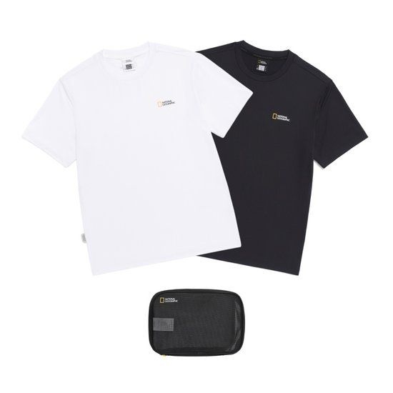 내셔널지오그래픽 N265UPA910 유니 메이스 기능성 2PACK 반팔 티셔츠 WHITE 2148084