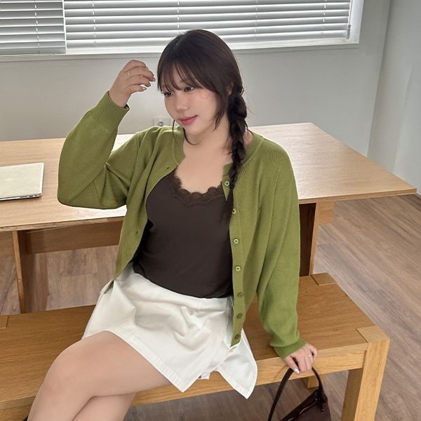 [제작/빅사이즈]이블렛 로디므 골지 레이스 나시 제이스타일
