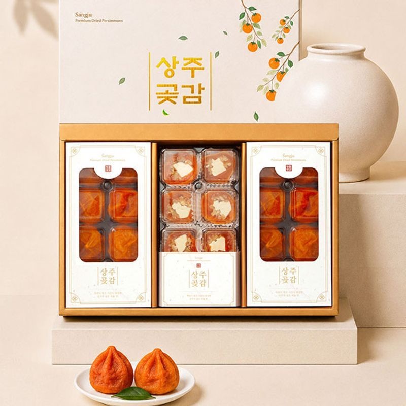 자연맛남 정성가득 곶감 (반건시8입x2팩+치즈호두말이8입) 선물세트