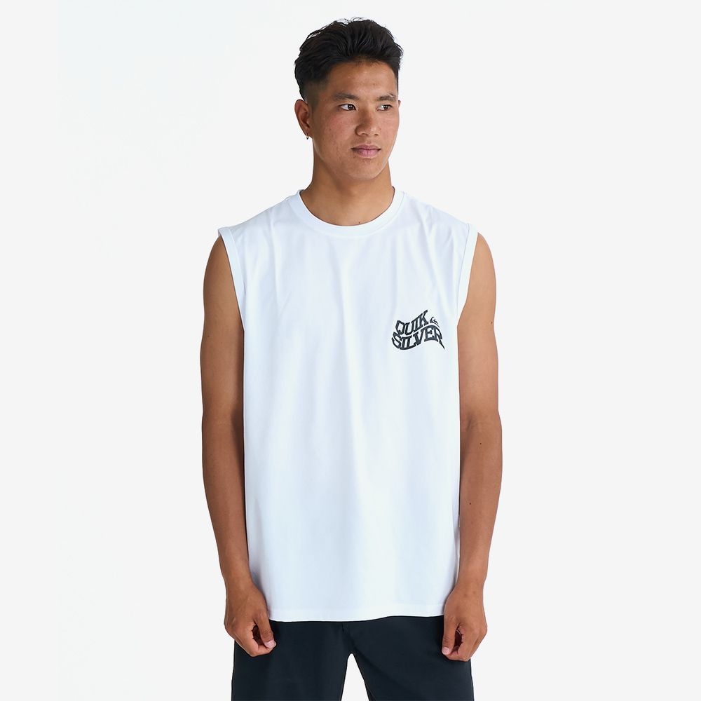 퀵실버 BEND LOGO 래쉬 머슬 나시티 QG21RE801WHT