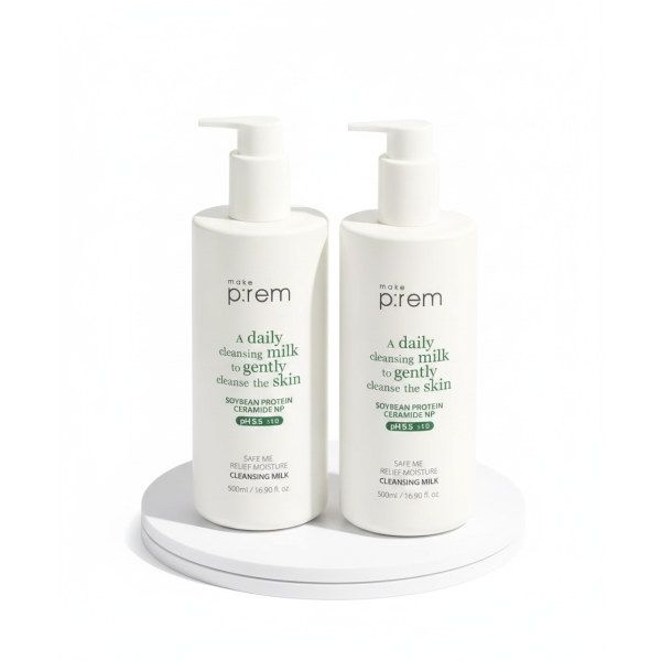 MAKEPREM [2pack] 세이프 미 릴리프 모이스처 클렌징밀크 500ml