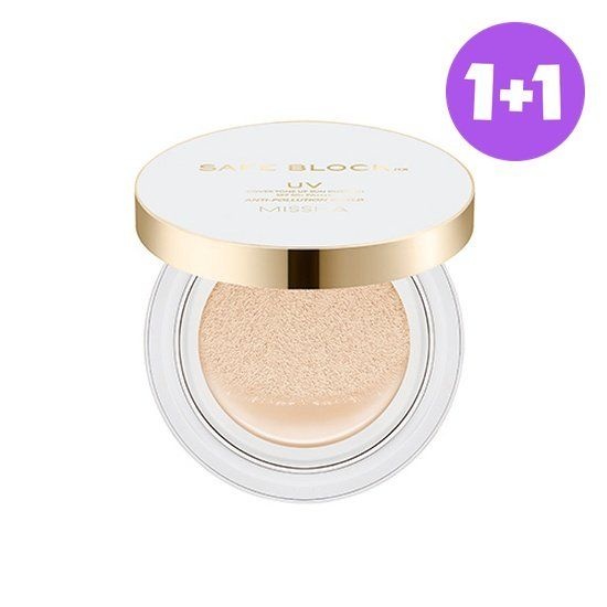 미샤 [1+ 1][정가 48,000원]세이프블록 RX 커버 톤업 선쿠션 SPF50+/PA++++