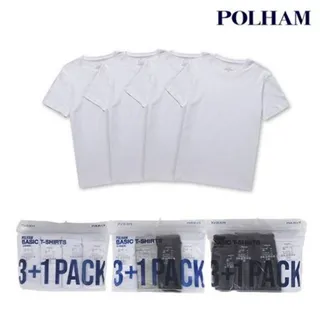 폴햄 공용 3+1PACK 반팔 티셔츠 패키지 PHG5TR3100