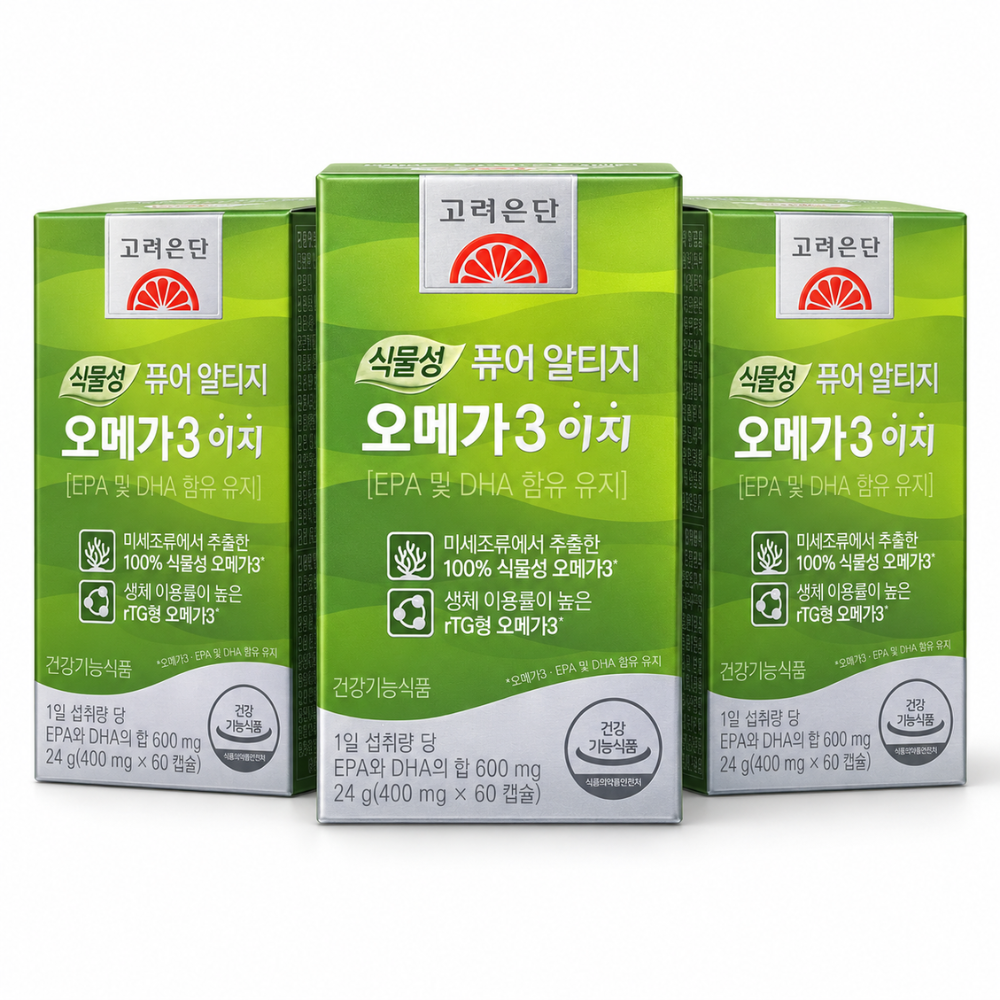 고려은단 식물성 퓨어 알티지 오메가3 이지 60캡슐, 3개