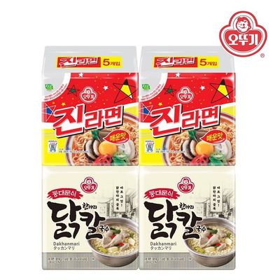 오뚜기 동대문식 닭한마리칼국수 (115GX4)x2팩+진라면 매운맛(120GX5)x2팩