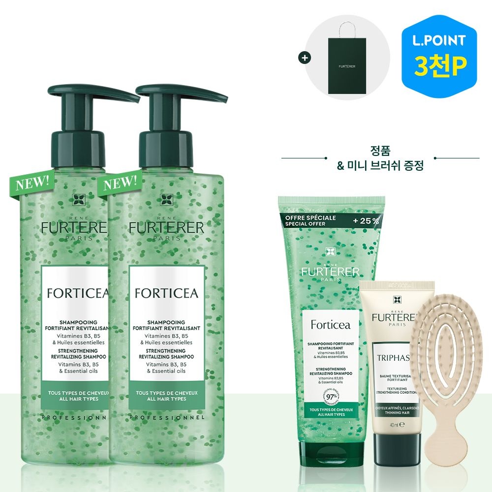 [롯데백화점] 르네휘테르 [9적립]포티샤 슈퍼볼륨 샴푸 500ml 듀오세트(+선물용쇼핑백)(+L.POINT3천점)