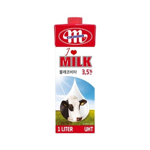 믈레코비타 수입 멸균우유 1L 12입 박스
