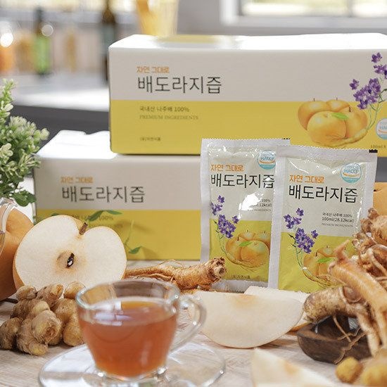 자연식품 자연 그대로 배도라지즙 (총120팩,100ml 30팩 4박스)