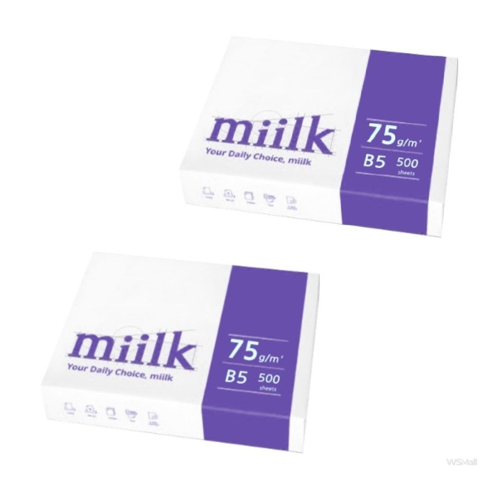 WSMALL 한국제지 밀크 B5 복사용지 75G 500매 (1권) B5용지75G500매 B5용지75G B5용지