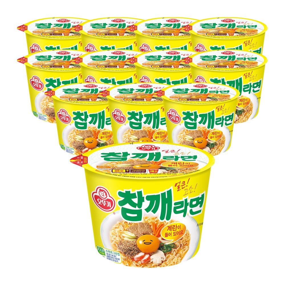 오뚜기 참깨라면 큰컵라면 110g, 12개