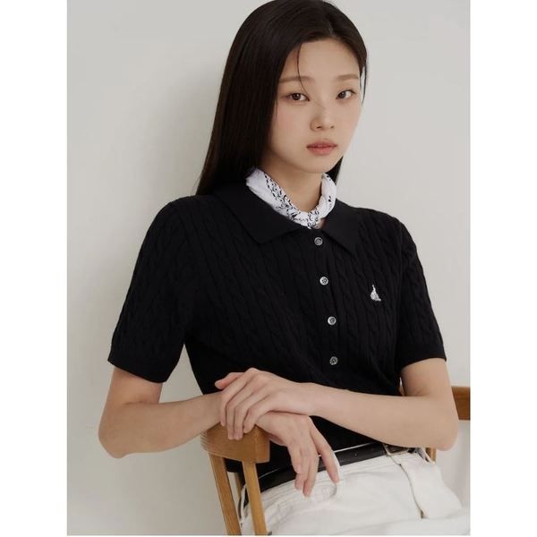 빈폴레이디스 빈폴레이디스 26SS Essential 코튼 케이블 칼라넥 카디건 - 블랙 BF645AE035 G4H9J2K5 S6T9V2W4