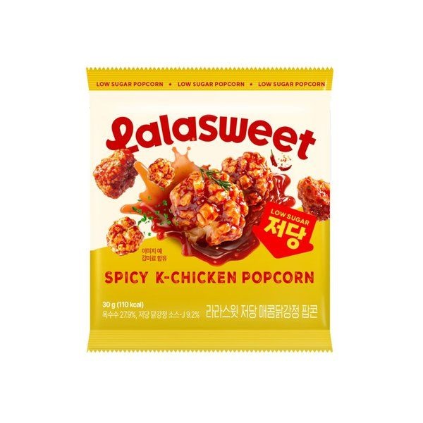 라라스윗 저당 매콤닭강정 팝콘 30g x 4개