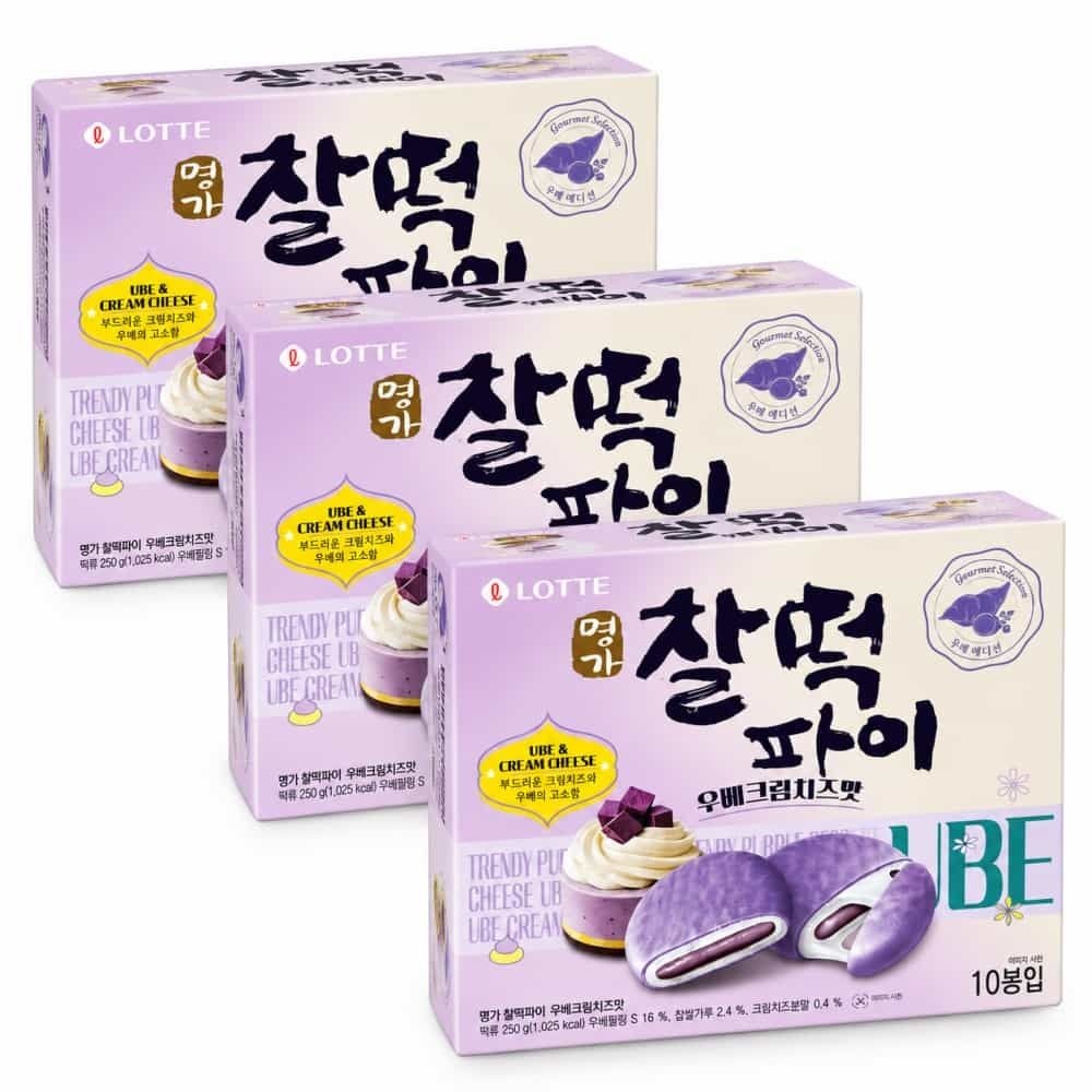 롯데리아 롯데 찰떡파이 우베크림치즈맛 250g X 3팩