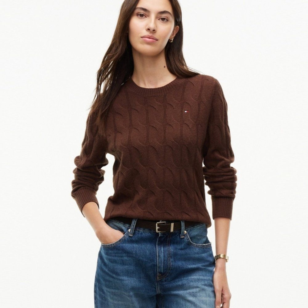 타미힐피거 TOMMY HILFIGER 소프트 케이블 크루넥 스웨터 T22G7KTO080WT1GV0