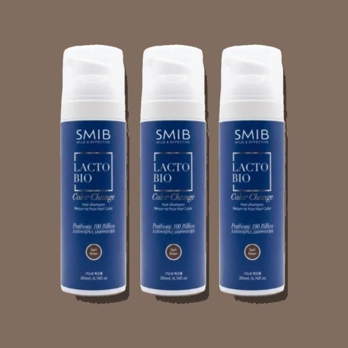 스미브 락토바이오 컬러체인지 염색 샴푸 다크브라운 200ml 3개