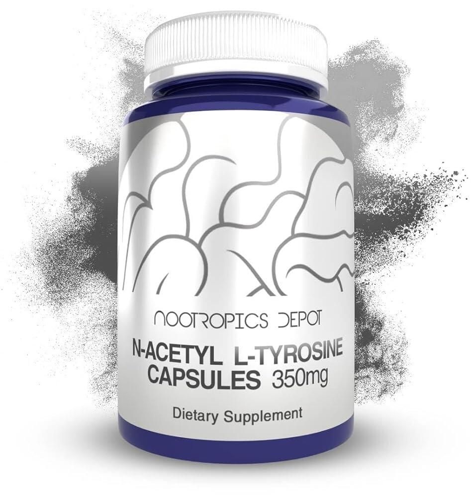 Nootropics Depot [해외] N-아세틸 L-타이로신 캡슐 | 350mg 120개 NALT 아미노산 보충제 자연유래 누트로픽 기억력, 학습 및 집중력 향상| 건강