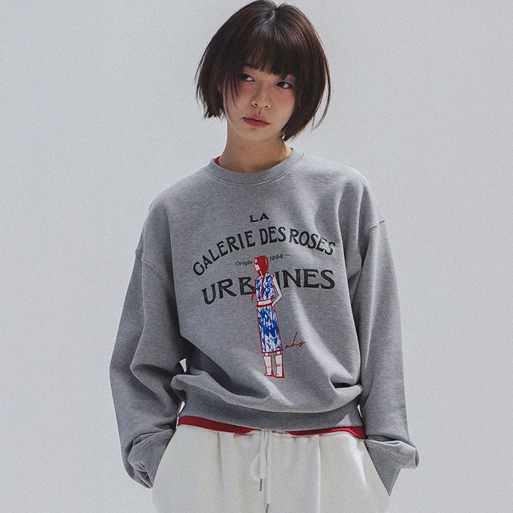 [앤하츠] French Muse Artwork Sweatshirt_MELANGE