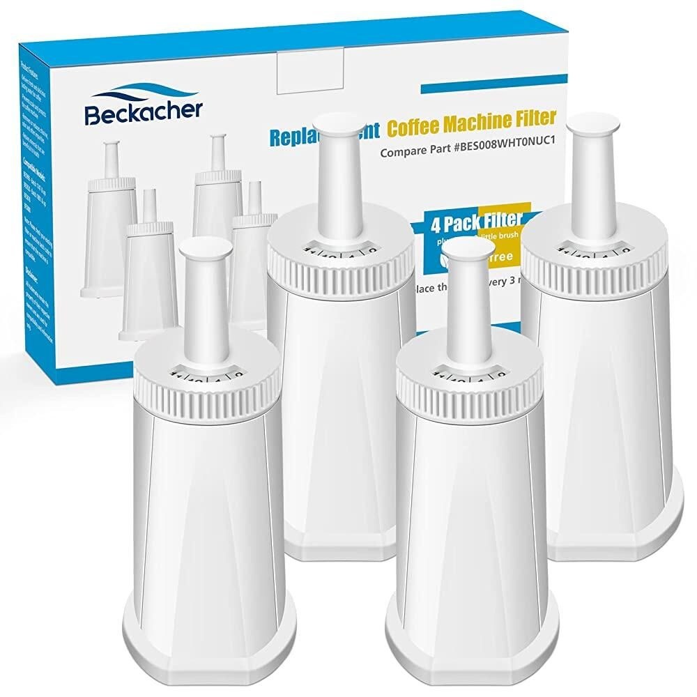Beckacher [해외] 브레빌 정수 필터 4팩, Breville BES880 바리스타 터치, BES990 BES980 Oracle Touch 및 BES878 BES920 Bambino ClaroSwiss Sage 에스프레