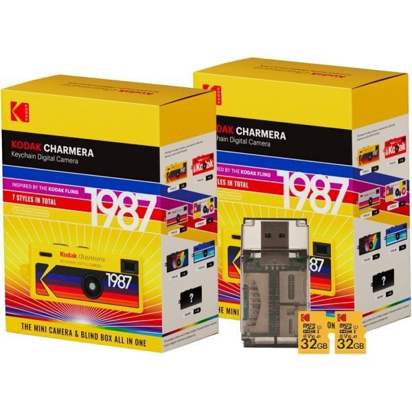 KODAK [해외] 코닥 차메라 키체인 디지털 카메라 2개입 액세서리 5종 랜덤 구성 블라인드 박스 1.6MP 1 4인치 CMOS 센서 1440 x 1080 동